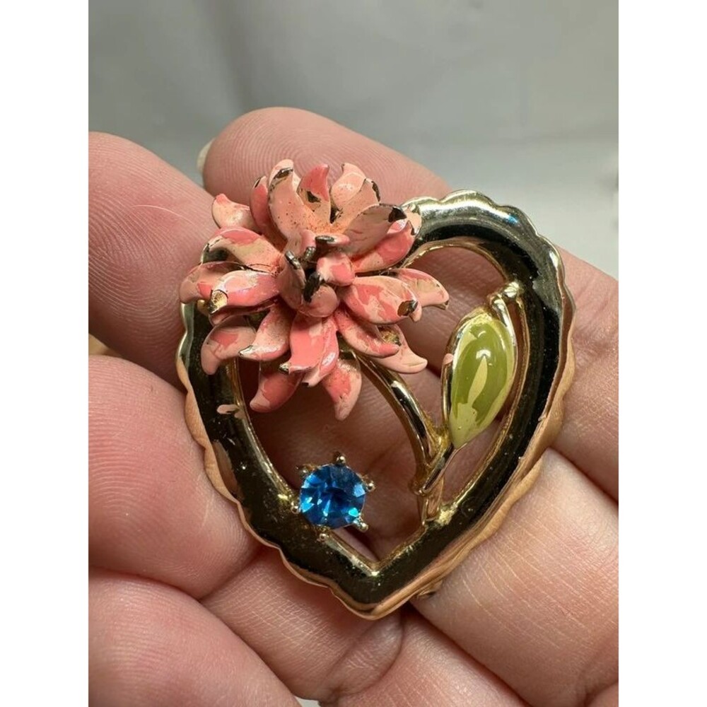 Coro Floral Enamel Brooch